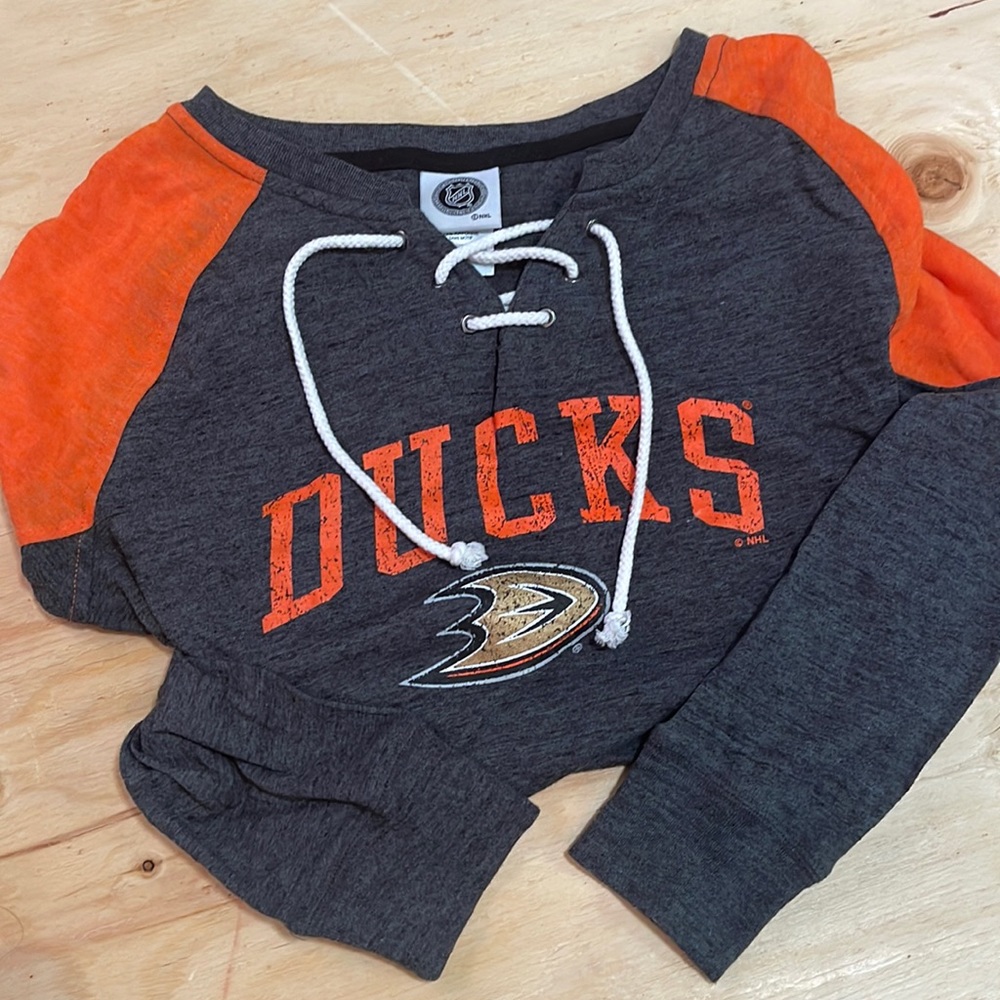 Anaheim Ducks NHL Ladies Lace Up V-Neck